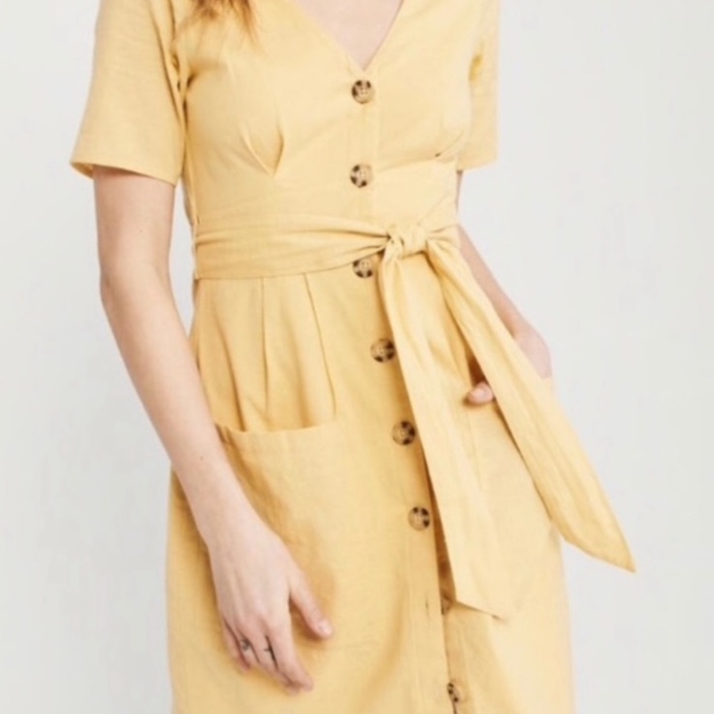 Yellow Button down Abercrombie Dress